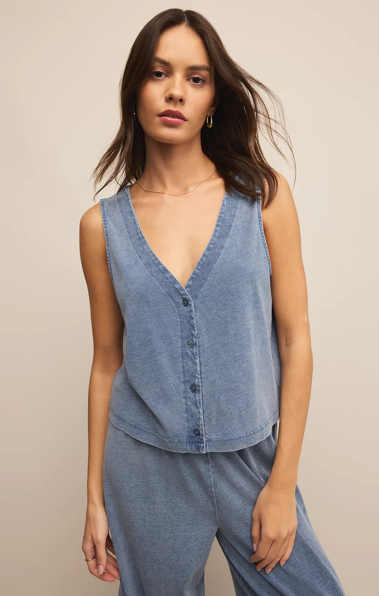 Solace V-Neck Jersey Denim Tank | Z Supply