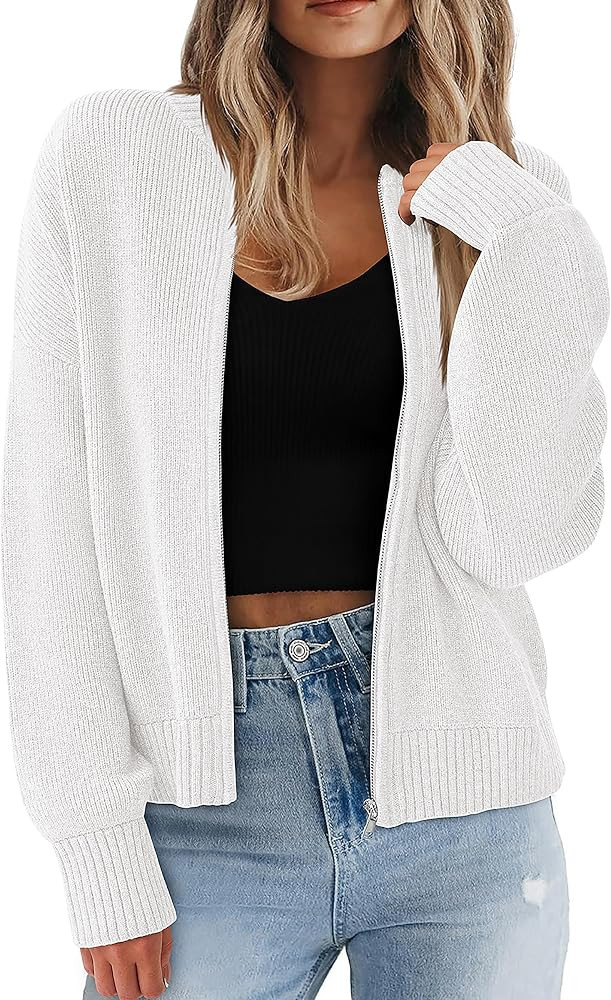 NALANISA Women's Chunky Knit Zipper Cardigan Sweaters 2026 Fall Open Front | Amazon (US)