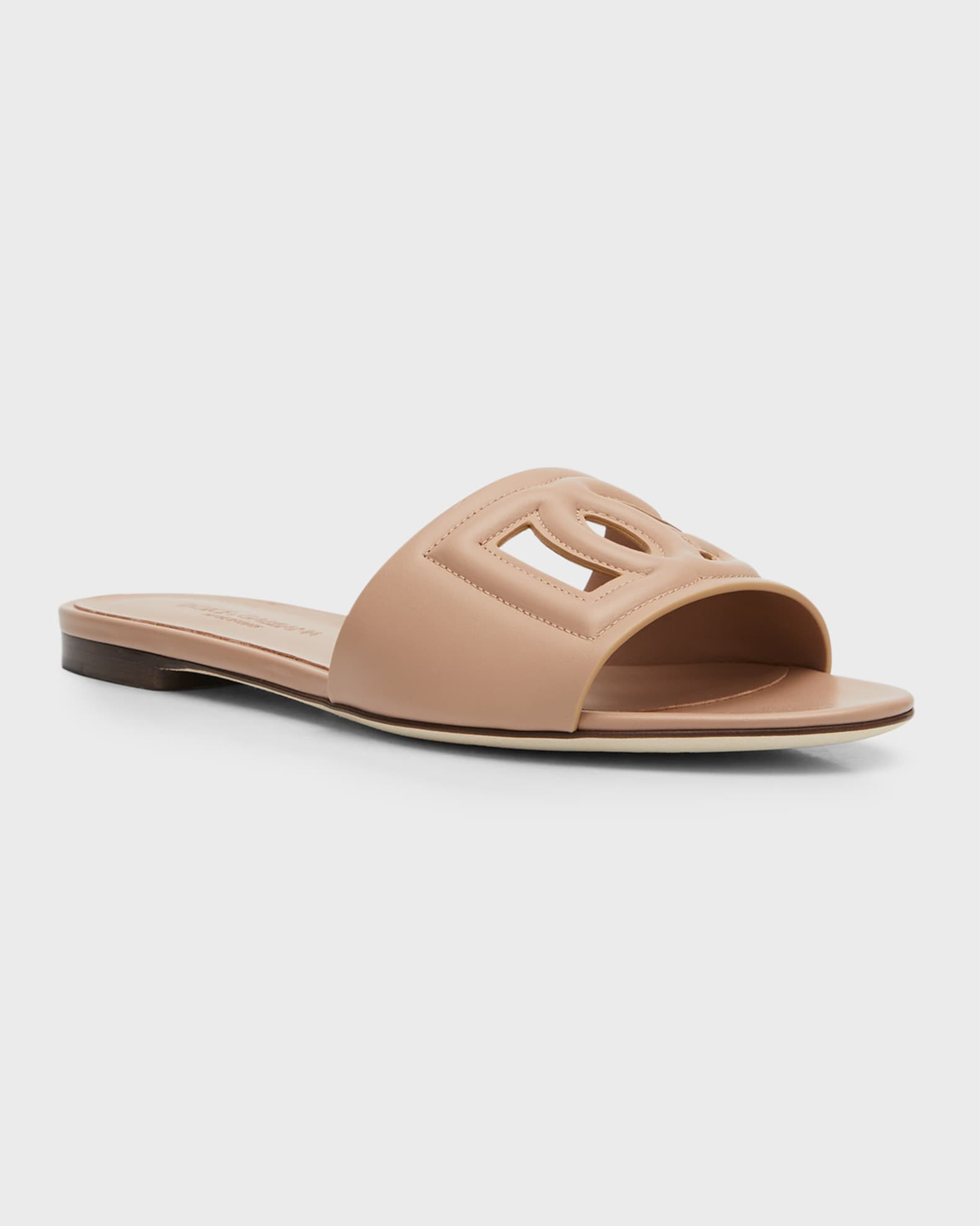Cutout DG Flat Slide Sandals | Neiman Marcus