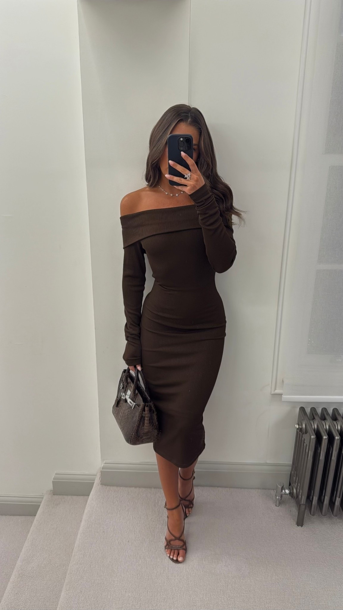 chocolate brown midi dress, autumn outfit, going out outfit, date night outfit 

#LTKwinter #LTKautumn #LTKuk