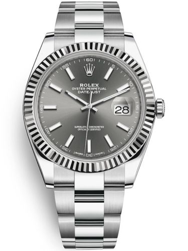 Rolex Datejust 41 126334 Rhodium Dial Oyster 18K White Gold Fluted Steel Watch  | eBay | eBay US