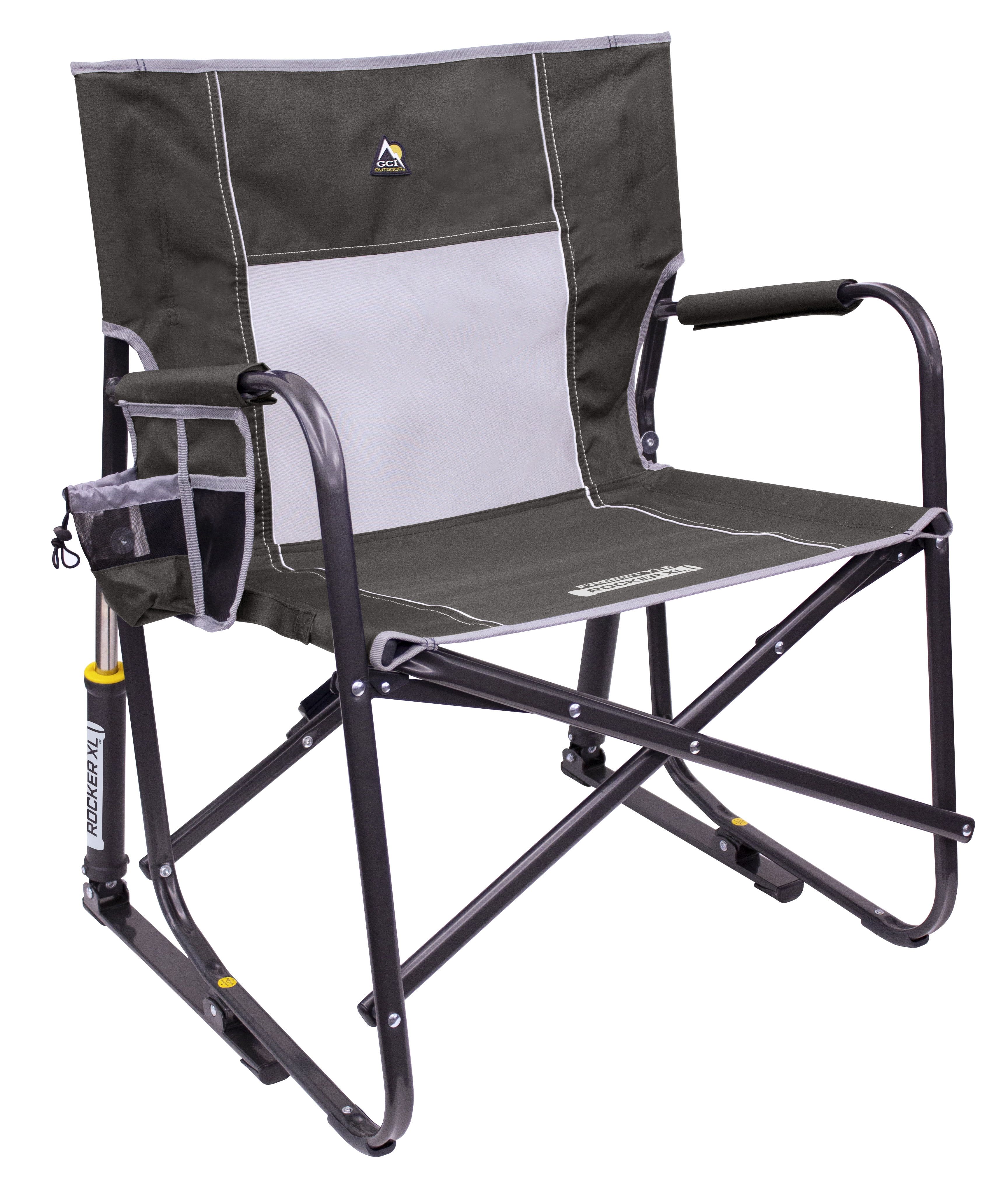 GCI Outdoor Freestyle Rocker XL Heavy Duty Folding Rocking Camping Chair, Pewter | Walmart (US)