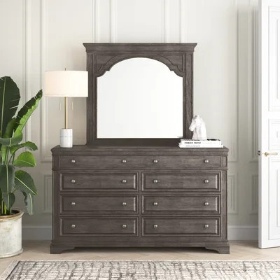 Watson 8 Drawer 66" Double Dresser with Mirror | Wayfair North America