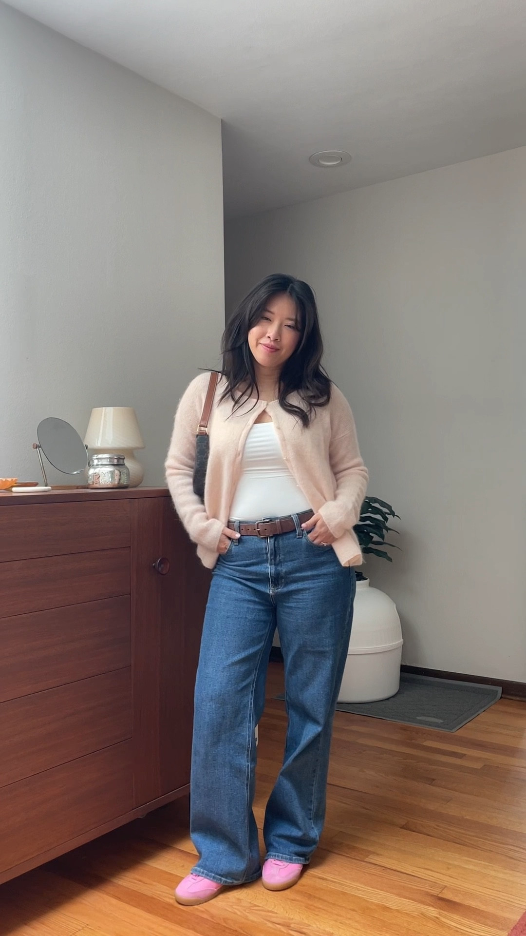 romanticizing my daily walks with a cute outfit 😆 and cutest pink sneakers! 

Spring outfit, daily outfits, spring style, summer outfit, spring fashion 2025, sezane, cardigan, baggy jeans, mom outfit, grwm, ootd, outfit ideas, pink sneakers, Gola, outfit reels, casual style

#ootd #grwm #outfitreels #casualstyle #springoutfits #momoutfit #momoutfitinspo #sezanelovers #dailyoutfit

#LTKSeasonal #LTKShoeCrush #LTKStyleTip