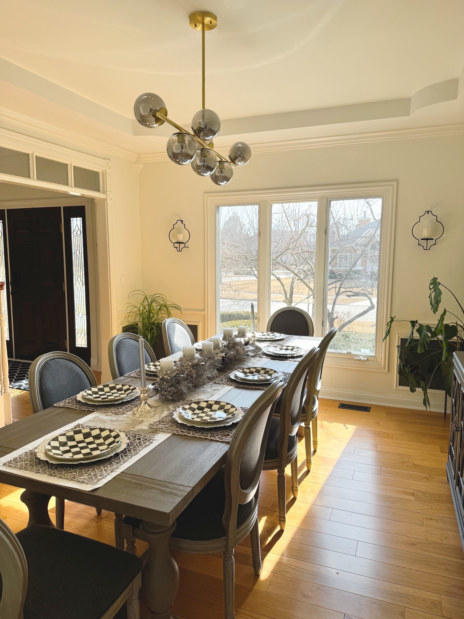 Slowly layering pieces into this dining room 🤍

We’re still building it out, but mixing metals — like this light fixture with our sconces and table accents — instantly made the space feel more finished without replacing everything.

If your room feels “off,” it might not need more… just a little contrast ✨

Centerpiece is next.

#LTKSeasonal #LTKHome #LTKstorytime