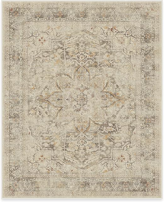 RUGGABLE Sarrah Washable Rug - Perfect Vintage Area Rug for Living Room Bedroom Kitchen - Pet & C... | Amazon (US)