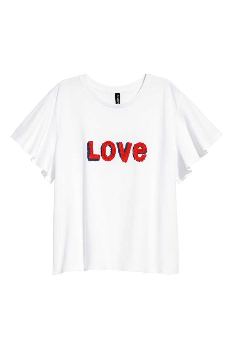 H&M T-shirt with Appliqué $17.99 | H&M (US)