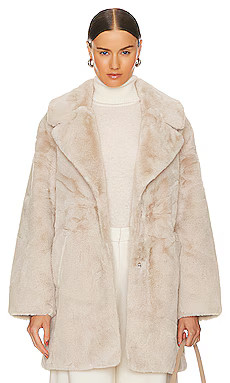 LAMARQUE Linnea Coat in Oat from Revolve.com | Revolve Clothing (Global)