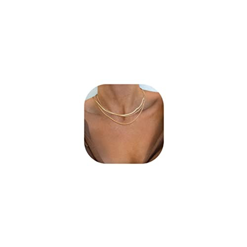 Herringbone Necklace for Women,Dainty Gold Necklace,14k Gold Plated Snake,Gold Chain Choker Neckl... | Amazon (US)