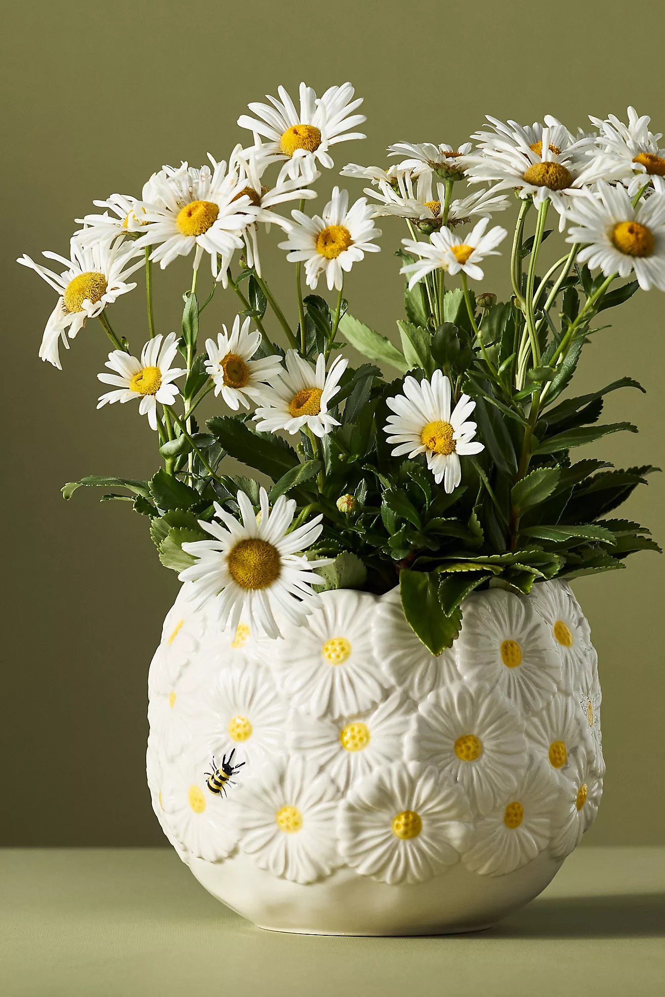 Foster Floral Stoneware Pot | Anthropologie (US)