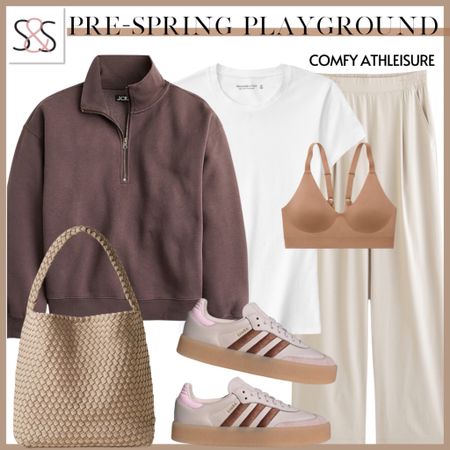 For a casual spring outfit, pair a half zip fleece with athleisure pants and adidas sneakers! 

#LTKSeasonal #LTKstyletip #LTKover40
