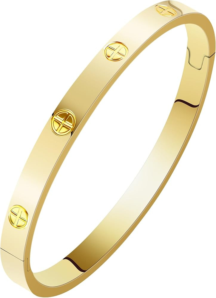 Women's Stainless Steel Cross Bracelet Jewelry Crystal Bracelet With Cube Zircon Hinge Jewelry ov... | Amazon (US)