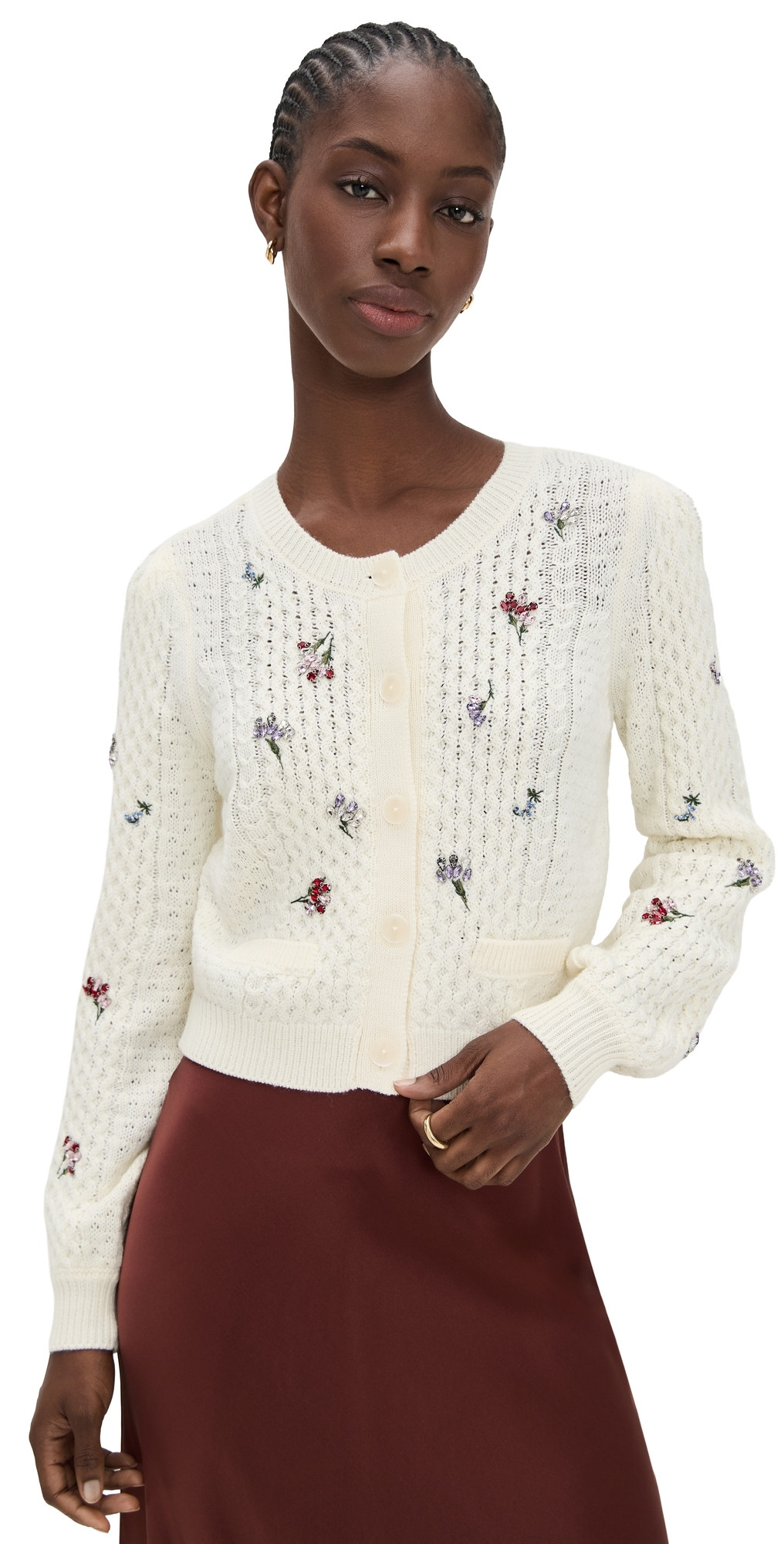 Cinq à Sept Rasa Cardigan Ivory Multi S | Shopbop