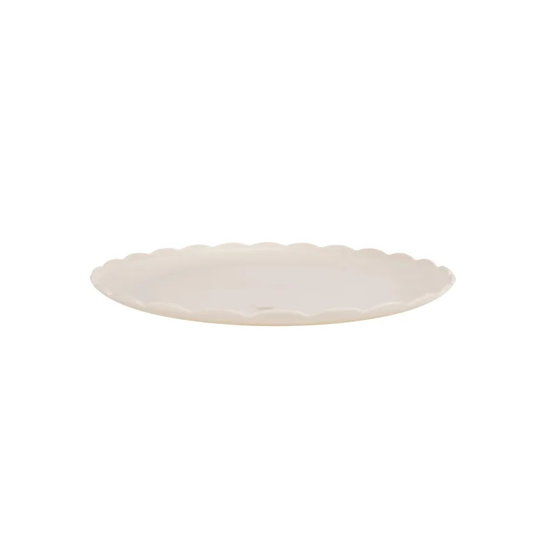 Mainstays - Cream Round Plastic Plate, Scalloped, 10.5-inch | Walmart (US)