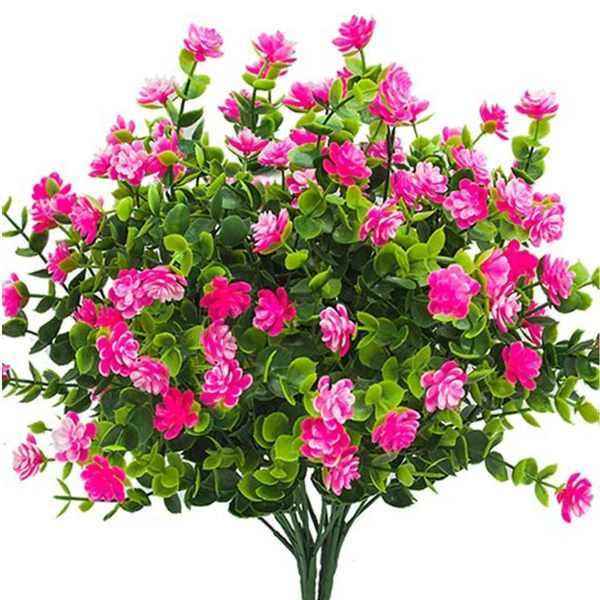 Primrue 4 Bundles Artificial Flowers Outdoor Fake Plants Faux Floral Arrangements Garden Porch Va... | Wayfair North America