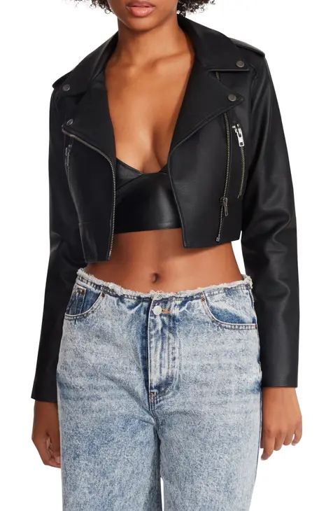 Molly Faux Leather Crop Moto Jacket | Nordstrom