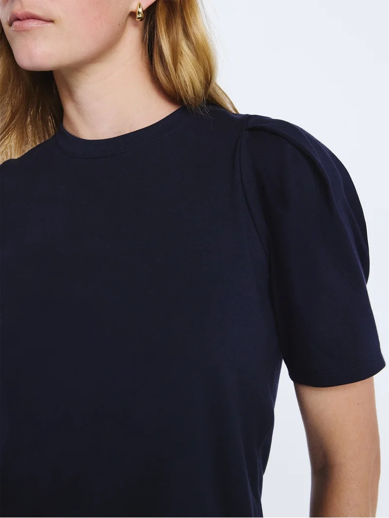 Free Assembly Women's Crewneck Tee with Puff Sleeves, XS-XXL | Walmart (US)