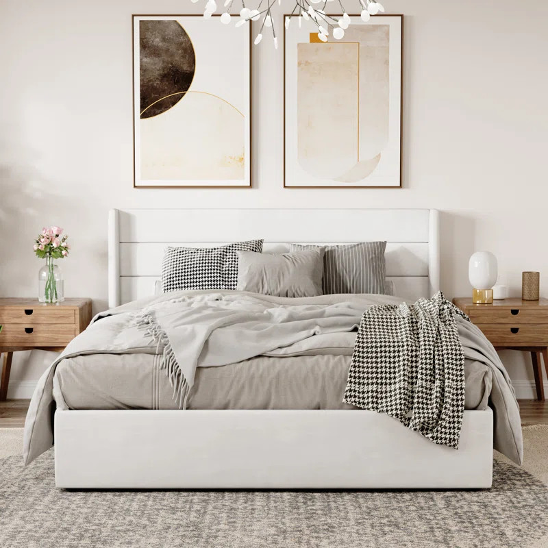 Braya Hydraulic Lift Up Storage Upholstered Platform Bed | Wayfair North America