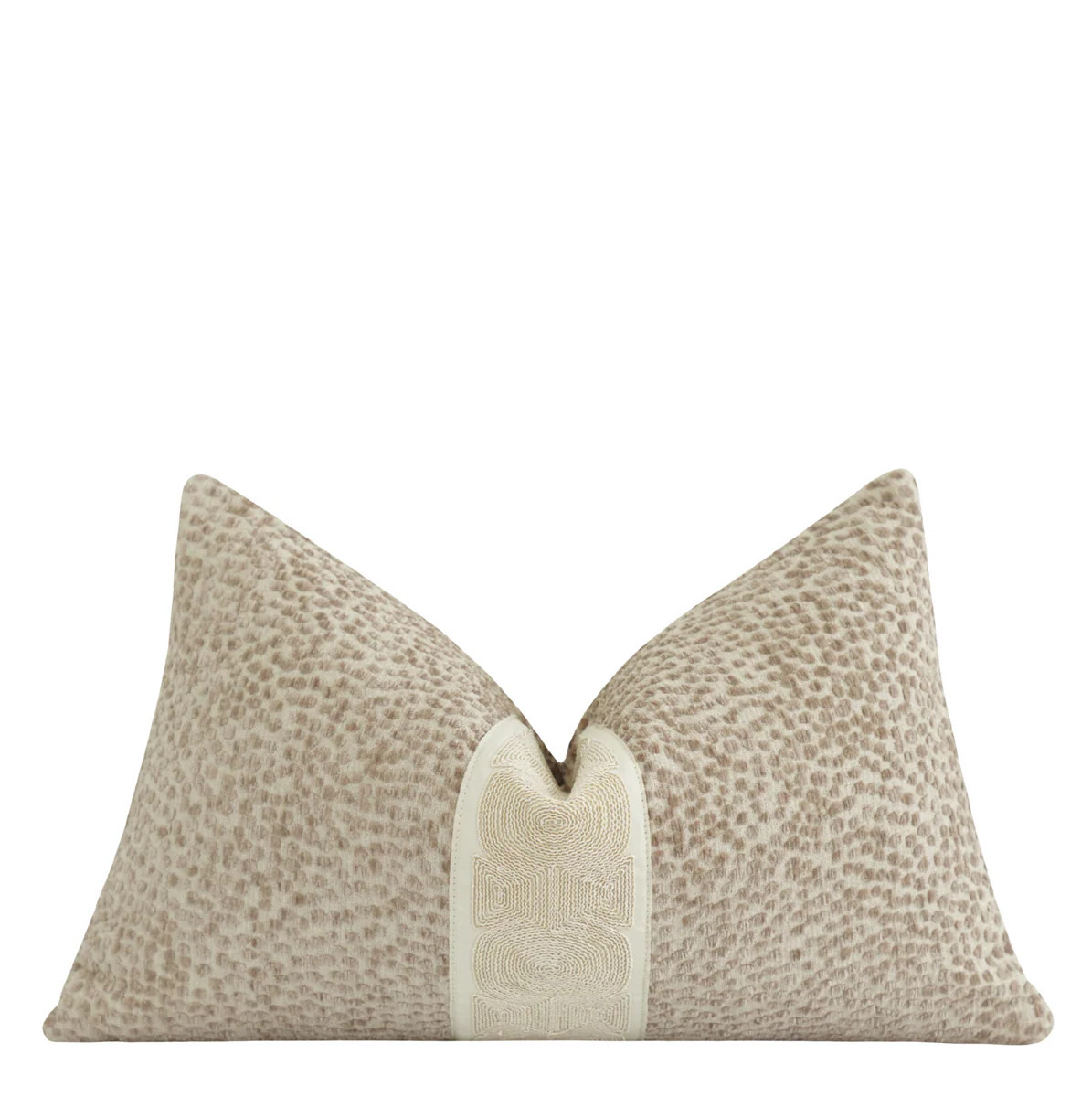 Driftwood Chenille with Cream Trim Pillow | Land of Pillows