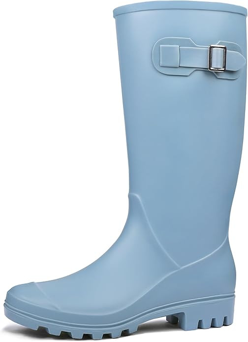 DKSUKO Women's Tall Rain Boots Garden Boots Waterproof Wellington Rubber Boots | Amazon (US)