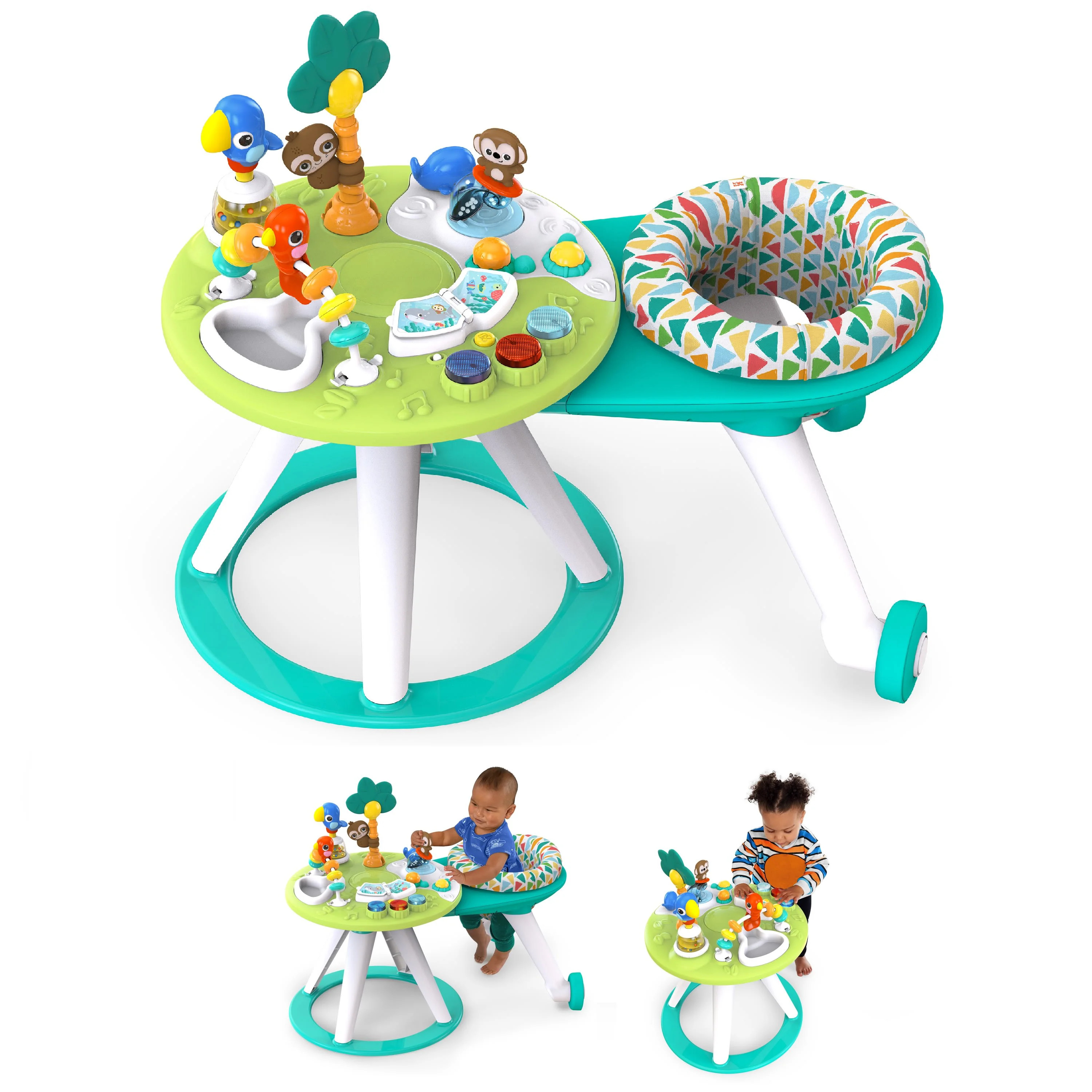 Bright Starts Around We Go 2-in-1 Walk-Around Baby Activity Center & Table, Tropic Cool, Age 6 Mo... | Walmart (US)