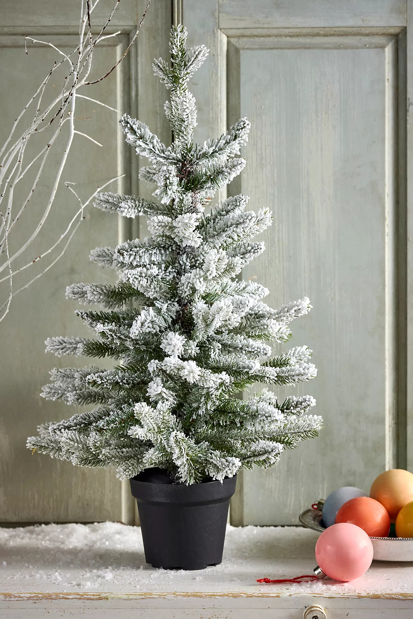 Faux Potted Snowy Fir Tree, 2.5’ | Terrain