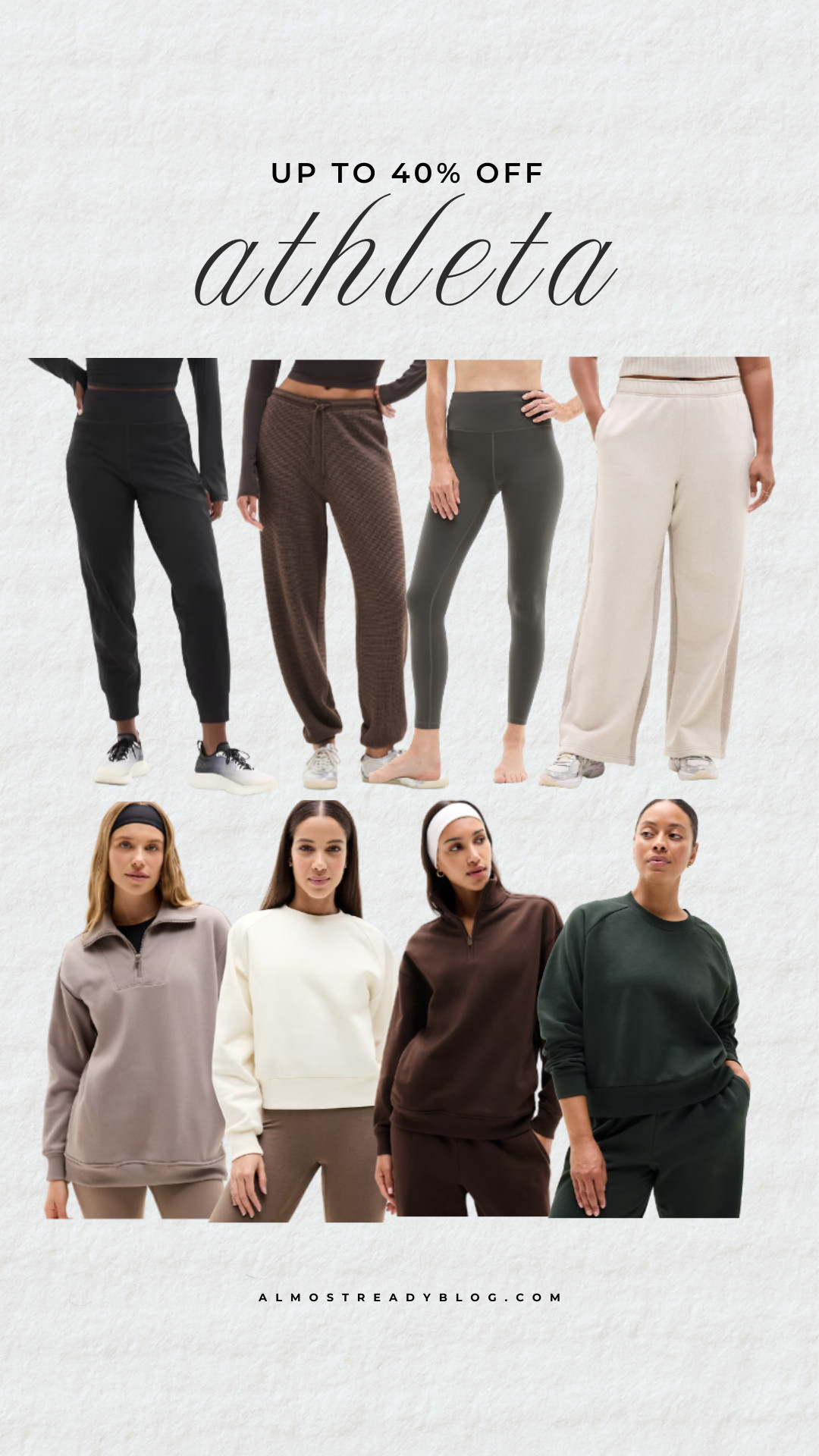 Athleta up to 40% off cold-weather styles, cold weather athleisure, winter athleisure outfit, athleta outfit, cozy lounge set, neutral athleisure, amanda west, almost ready blog. 

 

#LTKSaleAlert #LTKFindsUnder50 #LTKFindsUnder100