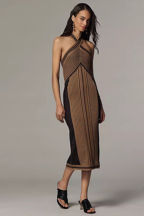 By Anthropologie Sweater Halter Midi Dress | Anthropologie (US)