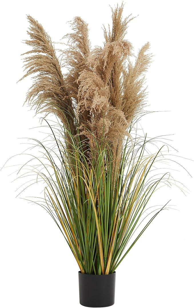 KOL Artificial Pampas Grass, 4ft Reed Plant, Indoor Outdoor Fake Onion Grass, 47.2’’ Home Off... | Amazon (US)
