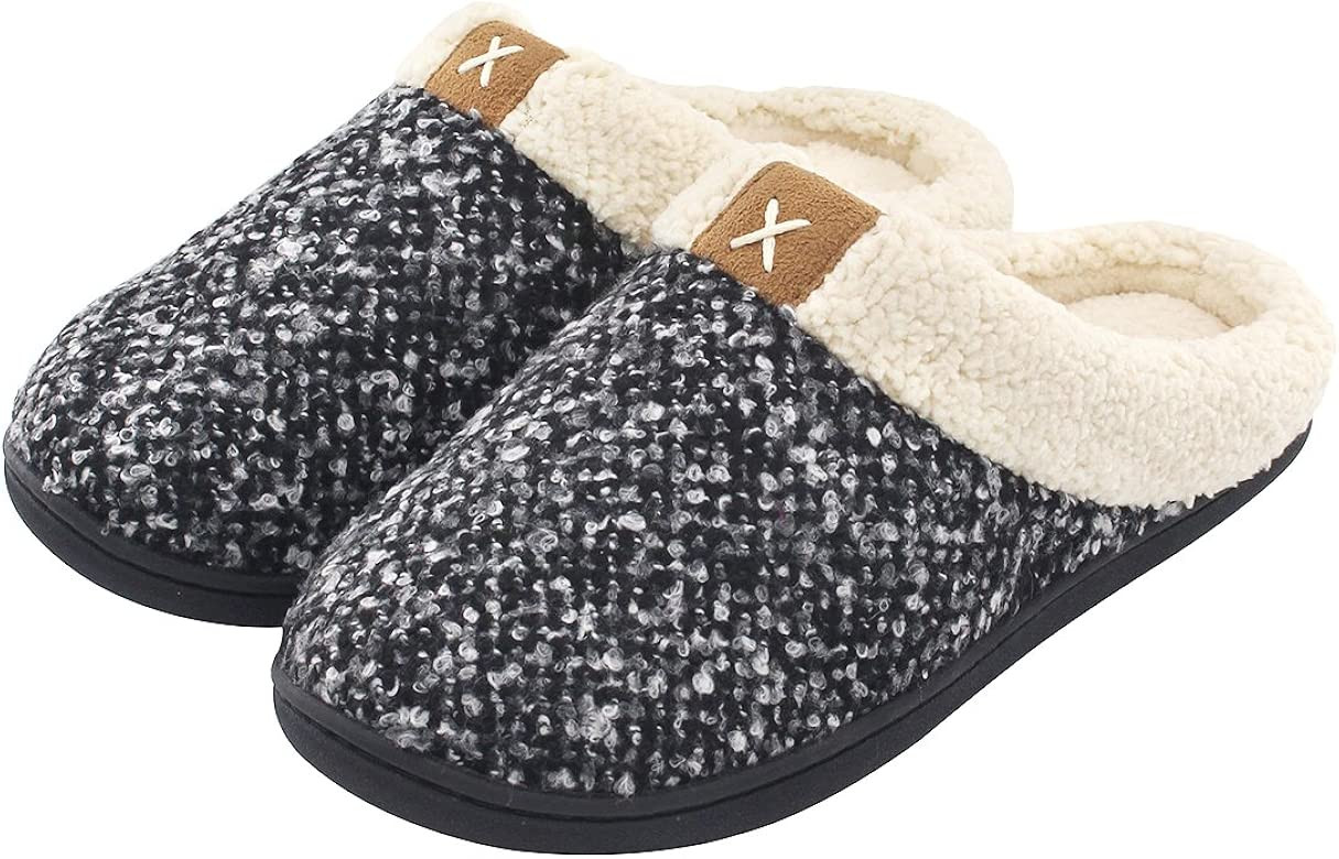 Women's Cozy Memory Foam Slippers Fuzzy Wool-Like Plush Fleece Lined House Shoes w/Indoor, Outdoo... | Amazon (US)
