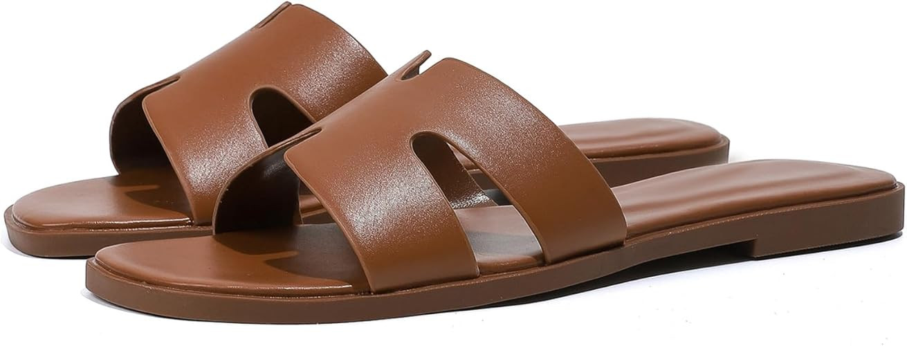 Stratuxx Kaze Open Toe Flat Dress Sandals Womens Slide Sandals Black, White, Tan Sandals for Wome... | Amazon (US)
