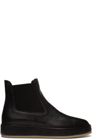 Black Leather Wrapped Chelsea Boots | SSENSE