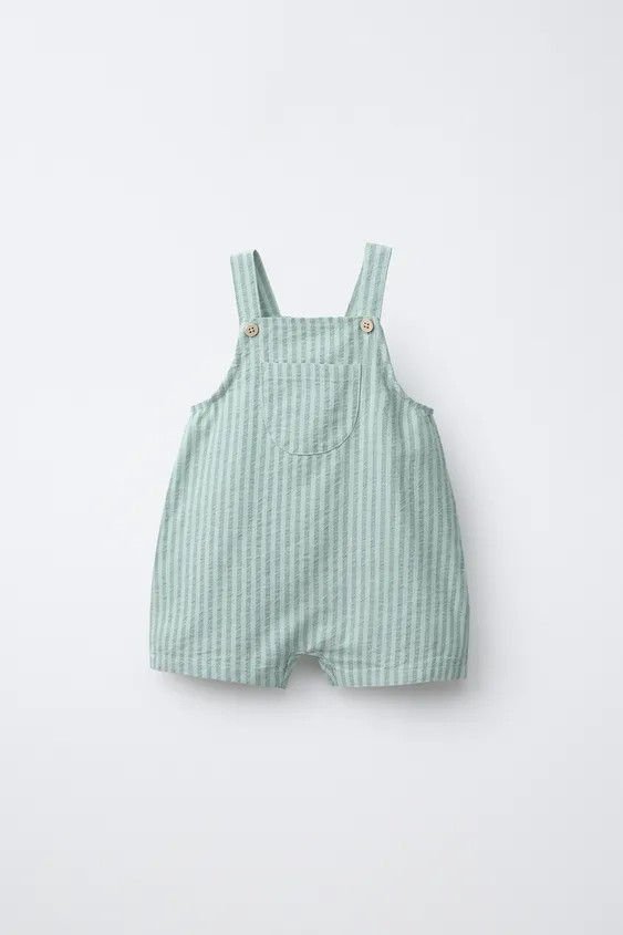 STRIPED OVERALL SHORTS | Zara US