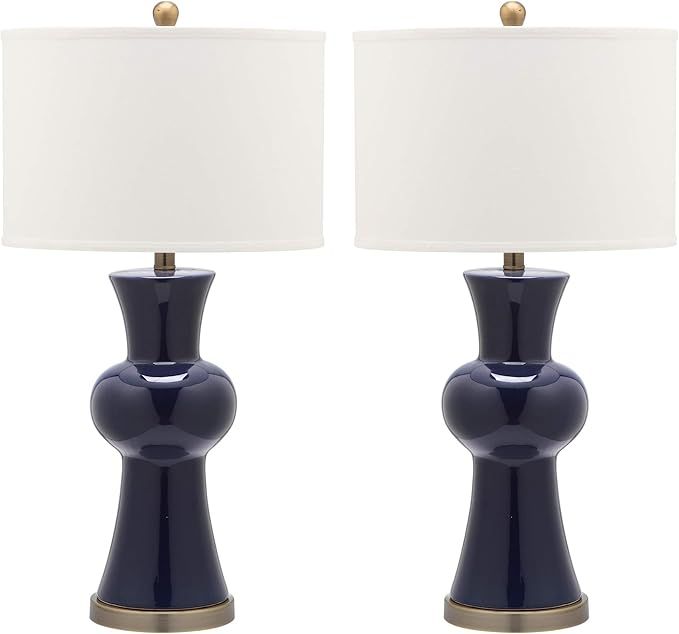 SAFAVIEH Lighting Collection Lola Modern Column Navy Ceramic 30-inch Bedroom Living Room Home Off... | Amazon (US)