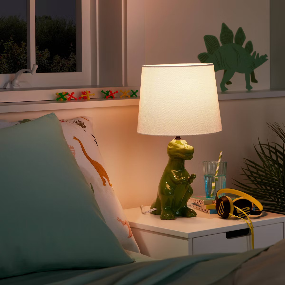 Dinosaur Kids' Table Lamp Green - Pillowfort™ | Target