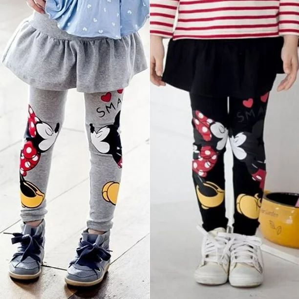 Canis 2-7Y Kids Baby Girls Cartoon Mickey Minnie Kiss Pants Leggings Kids Skirt Pants Trousers | Walmart (US)