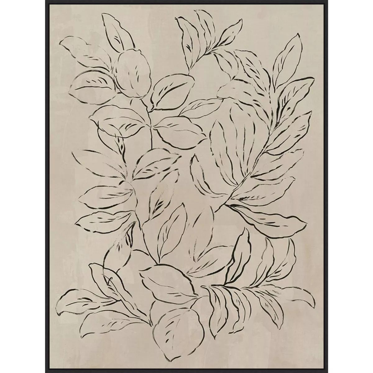32" x 42" Outlined Leaves II by Asia Jensen Framed Canvas Wall Art Print - Amanti Art | Target