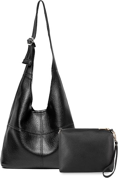 Montana West Hobo Purse for Women, Vegan Leather Shoulder Bag with Wristlet | Soft Slouchy, Magne... | Amazon (US)