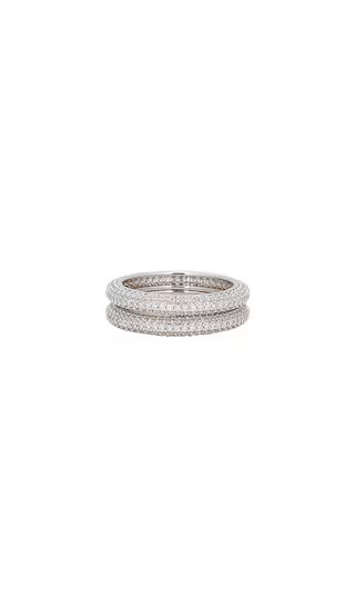 Micro Pave Ring Set in Silver | Revolve Clothing (Global)