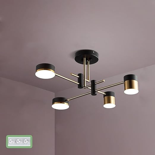 Nordic Chandelier, Modern Minimalist Bedroom Chandelier LED Semi Flush Mount Chandelier, For Kitc... | Amazon (US)