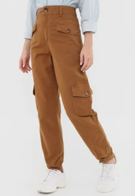 Calça Sarja Colcci Cargo Bolsos Bege | Dafiti (BR)