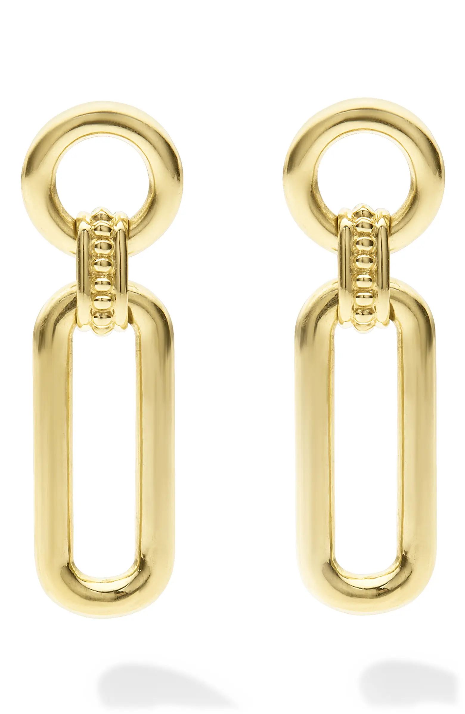 Signature Caviar Smooth Link Drop Earrings | Nordstrom