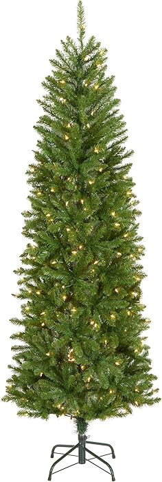 National Tree Company 6.5 ft Pre-Lit Kingswood Fir Slim Artificial Christmas Tree, 250 Clear Ligh... | Amazon (US)