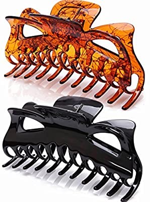 Prettyou 5.5 Inches Large Hair Clips Crystal Plastic Hair Claw Banana Clips Accessories for Women... | Amazon (US)