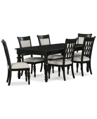 Daria 7-Pc. Dining Set (Rectangular Table & 6 Upholstered Back Side Chairs) | Macy's