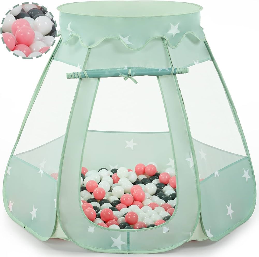 Wilhunter Baby Ball Pit for Toddler with 50 Balls, Kids Pop Up Play Tent for Girls, Princess Toys... | Amazon (US)