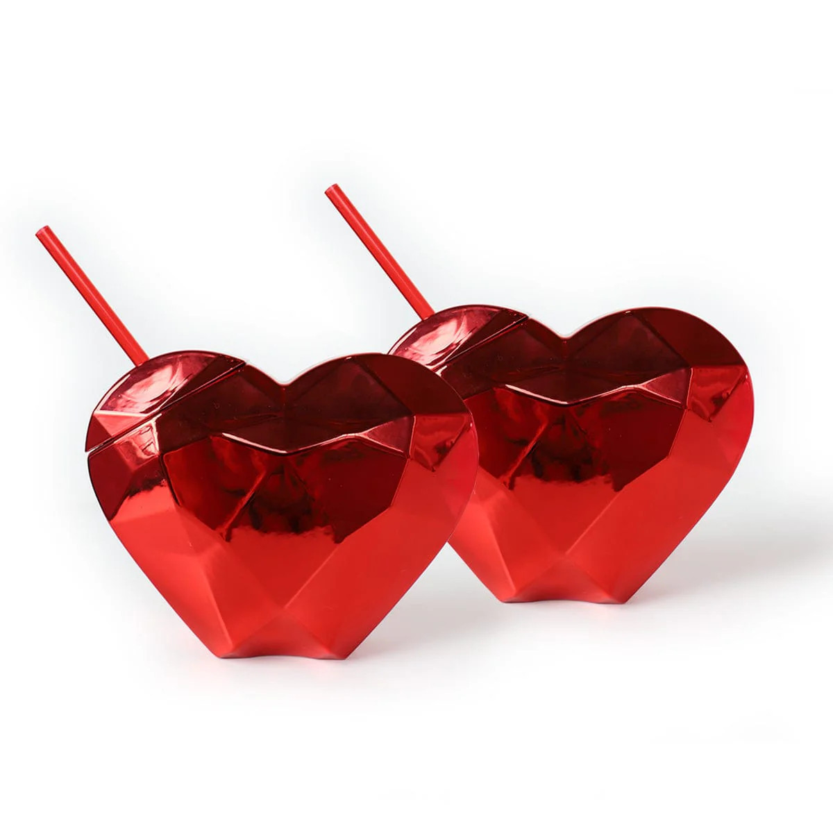 Disco Heart Sipper of 2- Red | Packed Party