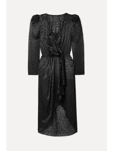 Dundas - Fil Coupé Chiffon Wrap Dress - Black | NET-A-PORTER (UK & EU)