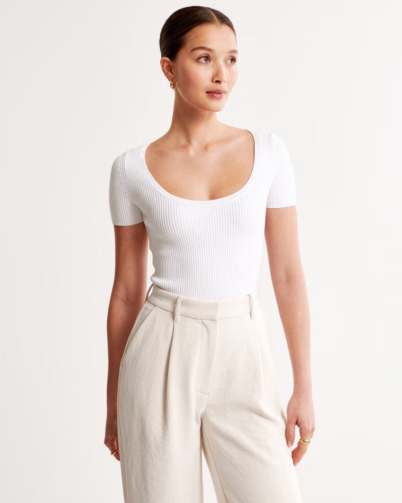 Ribbed Scoopneck Sweater Tee | Abercrombie & Fitch (US)
