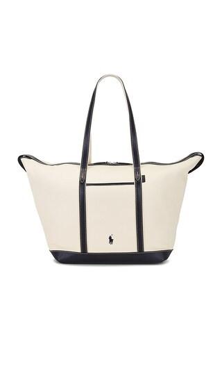 Canvas Large Tote in Ecru & Navy | Revolve Clothing (Global)